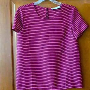 COPY - COPY - Loft fuscia/pink short sleeve blouse